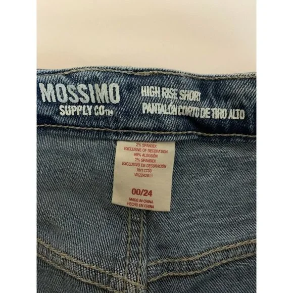 Mossimo Target Blue Jean Shorts Lace Highrise  00/24 - Picture 4 of 7